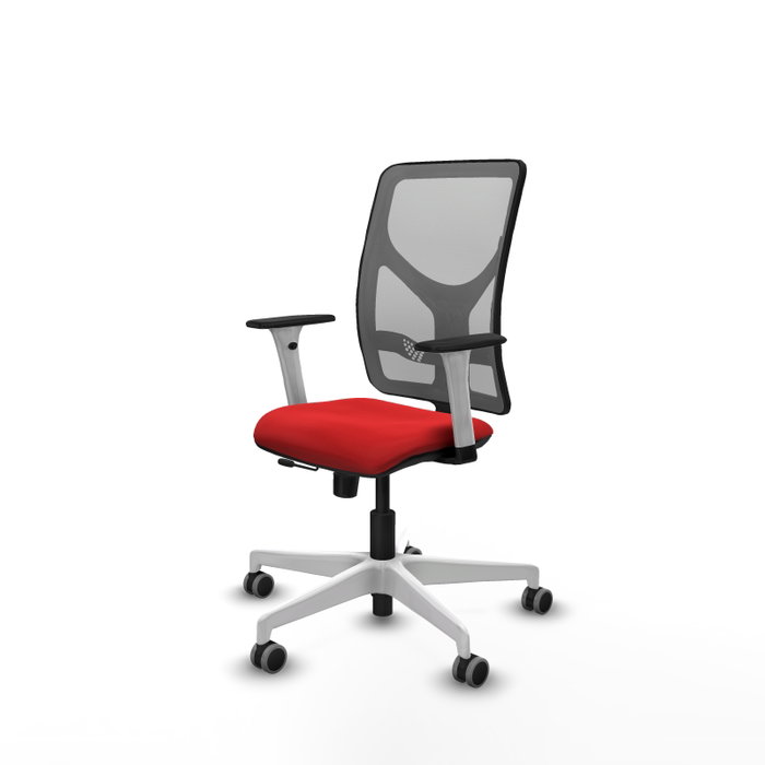 PIQUERAS Y CRESPO Silla de oficina Motilla con mecanismo Sincro/Traslack, Rojo y Gris