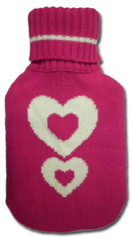 Bolsa de agua caliente 2 litros corazones pink