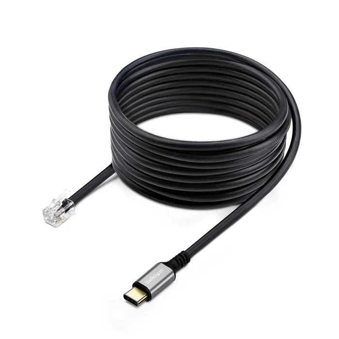 Startech UR9-HEADSET|ADAPTER - Adaptador USB-C a RJ9 para Auriculares/Teléfono, Cable 1.8m, Negro, Plug & Play (Windows, Mac, Android, iOS)