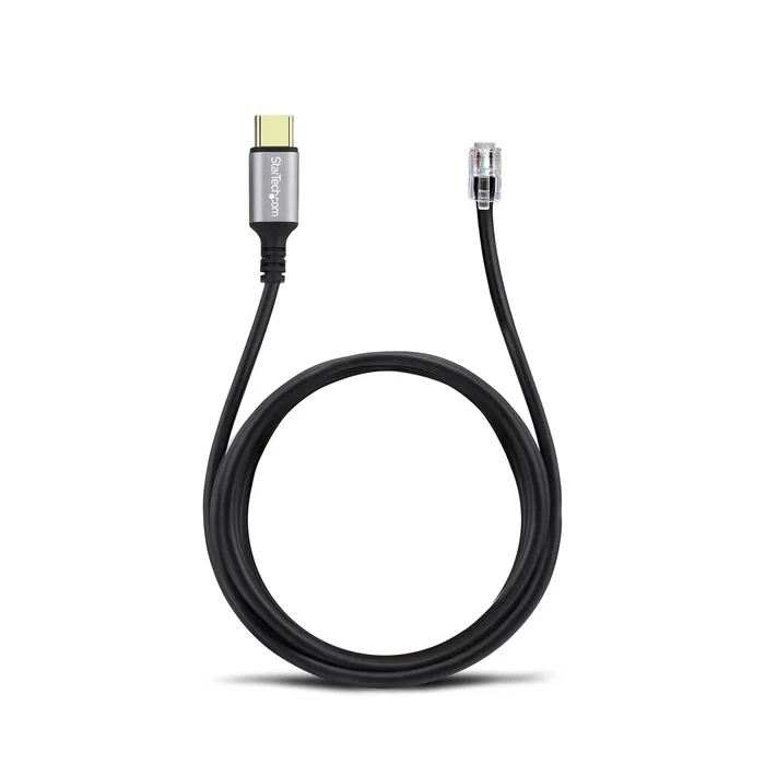 Startech UR9-HEADSET|ADAPTER - Adaptador USB-C a RJ9 para Auriculares/Teléfono, Cable 1.8m, Negro, Plug & Play (Windows, Mac, Android, iOS)