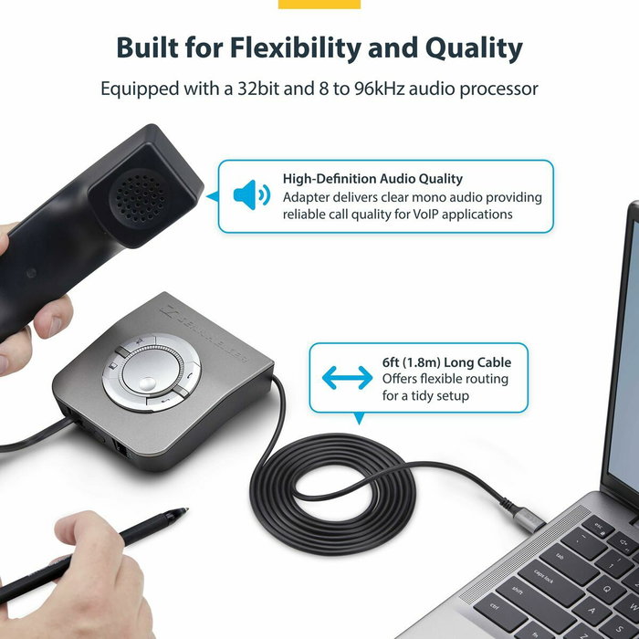 StarTech.com Adaptador USB-C a RJ9 UR9-HEADSET-ADAPTER Negro