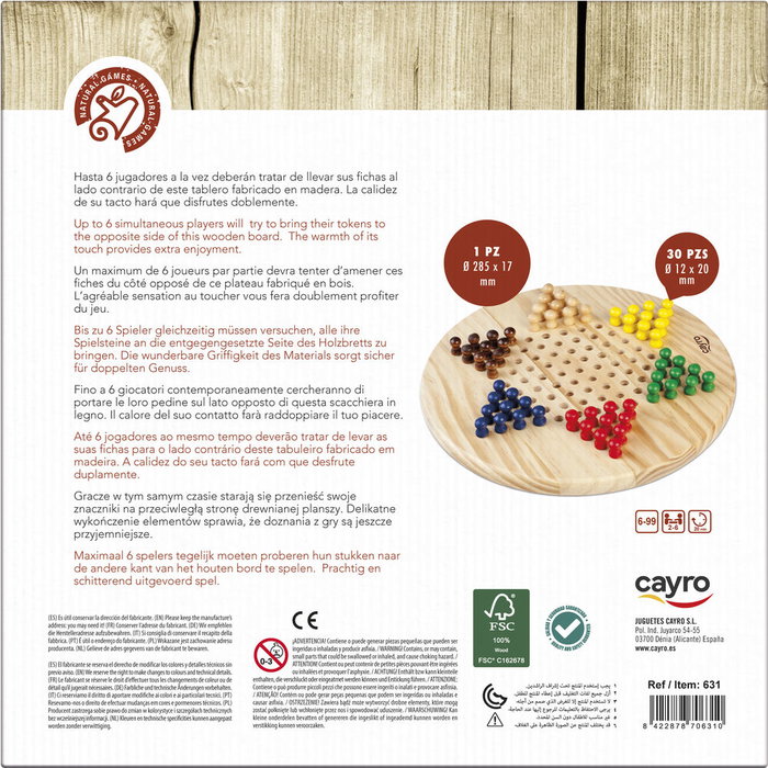 Cayro Juego de Damas Chinas de Madera
