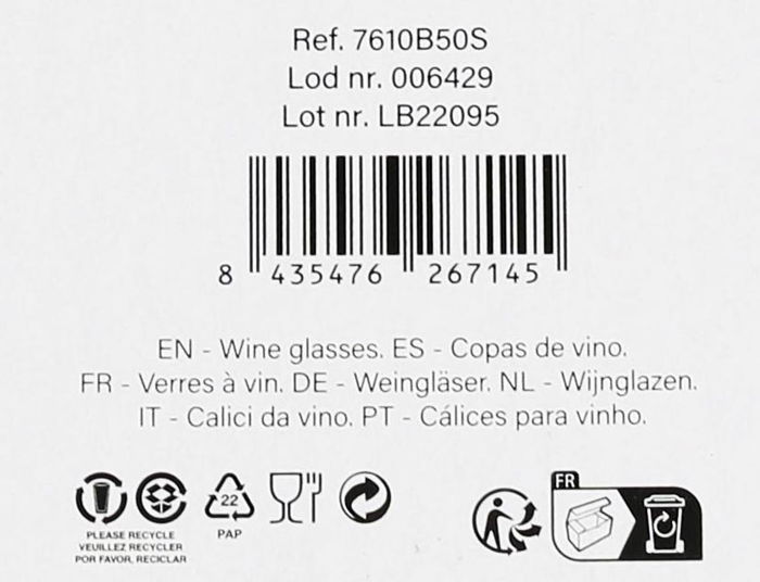 Royal Leerdam Set 6 Copas Vino Brocante 50 cl