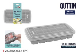 Quttin Cubitera Flexible 18 Cubitos XXL con Tapa 23.9x12.3x3.7 cm (24 Unidades)