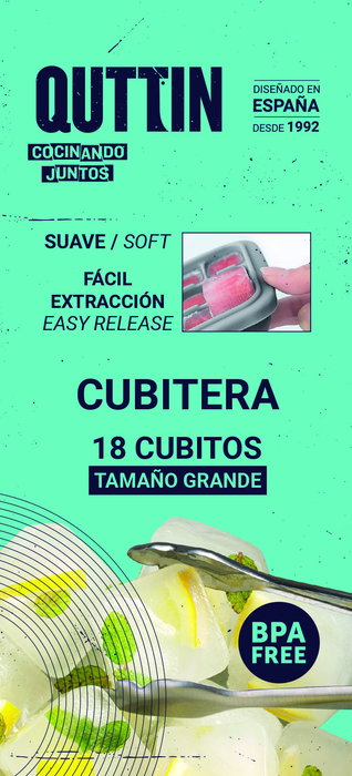 Quttin Cubitera Flexible 18 Cubitos XXL con Tapa 23.9x12.3x3.7 cm (24 Unidades) Quttin Cubitera Flexible 18 Cubitos XXL con Tapa 23.9x12.3x3.7 cm (24 Unidades)