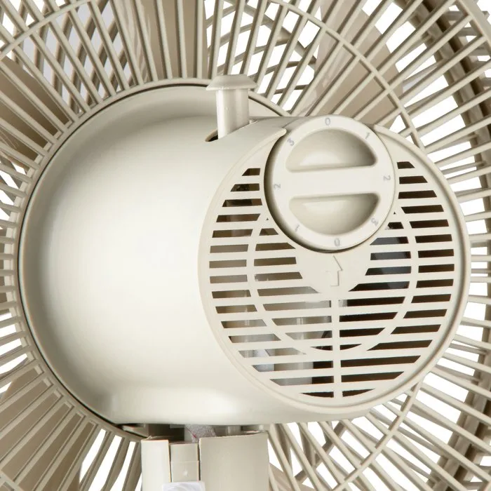 Domo Ventilador de Mesa y Pedestal 2 en 1, 3 Velocidades, 7 Aspas, Silencioso, 55W, Color Arena - DOM5411397178145