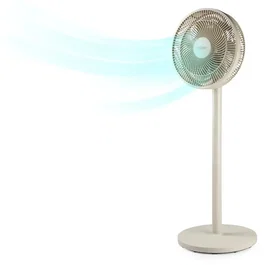 Domo Ventilador de Mesa y Pedestal 2 en 1, 3 Velocidades, 7 Aspas, Silencioso, 55W, Color Arena - DOM5411397178145