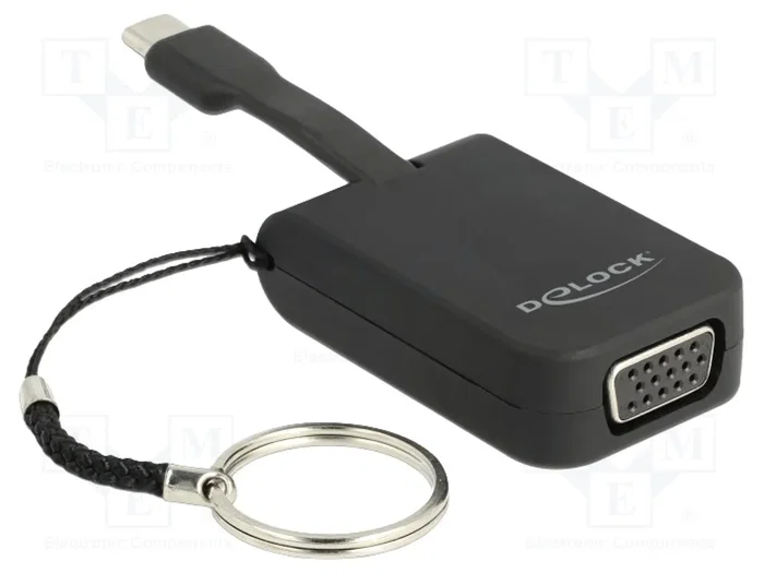 DeLOCK 63941 Adaptador USB Tipo C™ a VGA (DP Alt Mode) Llavero Negro