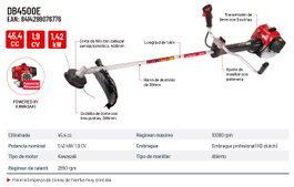 BELLOTA Desbrozadora de Jardín DB4500E 45,4 cc