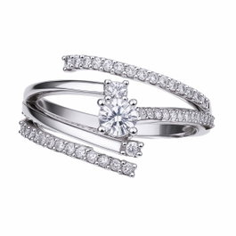 Diamonfire Anillo de Plata con Circonita 4mm