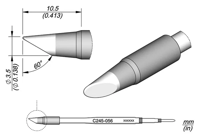 JBC TOOLS Pico de soldadura cono truncado 3,5 mm
