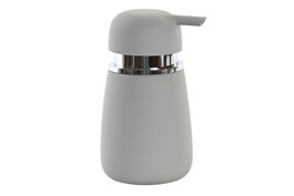 DKD Home Decor Dosificador de Gres Gris Claro con Acabado Gomoso, Pack de 2
