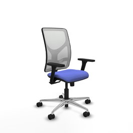 PIQUERAS Y CRESPO Silla de oficina Motilla con mecanismo Sincro, Azul claro y Blanco