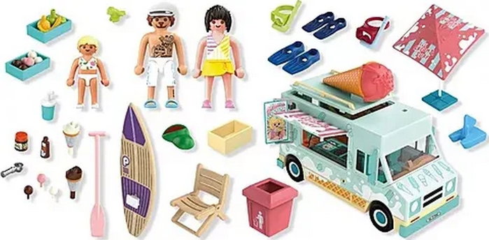 PLAYMOBIL Camión de helados con tienda de surf 71904 con 3 figuras