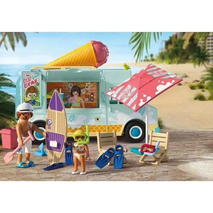 Playmobil 71904 Camión de Helados y 3 Figuras, Vacaciones en la Playa