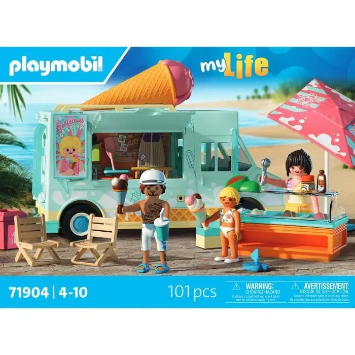 Playmobil 71904 Camión de Helados y 3 Figuras, Vacaciones en la Playa