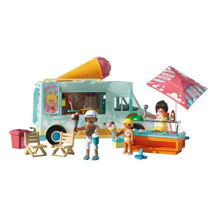 Playmobil 71904 Camión de Helados y 3 Figuras, Vacaciones en la Playa