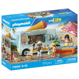 PLAYMOBIL 71904 Camión de Helados con Tienda de Surf, Vehículo Retro con Accesorios para Niños y Niñas de 4 Años o Más
