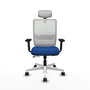 PIQUERAS Y CRESPO Silla de oficina Haches con mecanismo Sincro/Traslack Azul y Blanco