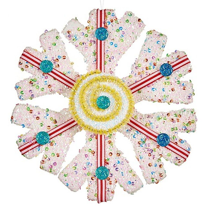 Adorno Navideño Krist+ Blanco Rojo Copos de nieve 17 x 6 x 17 cm (8 Unidades)