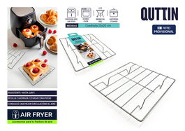 Quttin Rejilla Cuadrada para Airfryer de 20 cm (36 Unidades)