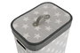 DKD Home Decor Cesta Ropa Set de 3 (2 Unidades) Gris Blanco Bambú Poliéster Algodón MDF 30 x 60 x 40 cm