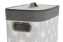 DKD Home Decor Cesta Ropa Set de 3 (2 Unidades) Gris Blanco Bambú Poliéster Algodón MDF 30 x 60 x 40 cm