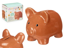 Pincello Hucha Cerdito Roja 14 cm x 14 cm x 16.8 cm Ceramica Loza (Set de 12)