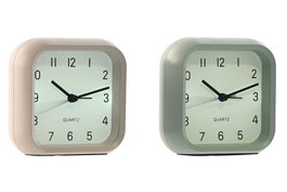 DKD Home Decor Reloj Despertador Táctil de PVC (Surtido de 2 unidades) -- Verde menta/Rosa