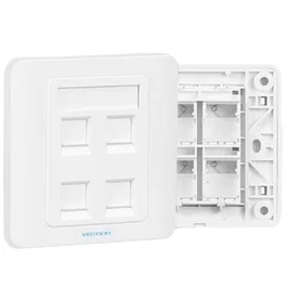 Vention IFFW0 Placa de Pared Tipo 86 con 4 Puertos RJ45