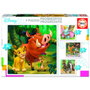 Educa Borrás Puzzles Progresivos Disney Animals Dumbo, Bambi, El Rey León y El Libro de la Selva
