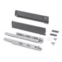 Emuca Cajón exterior Vertex con regulación 3D de altura 93mm, 40kg, profundidad 500mm, Acero, Gris antracita