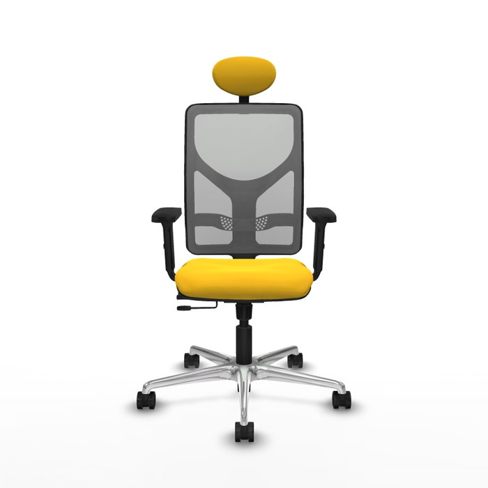 PIQUERAS Y CRESPO Silla de oficina Motilla con mecanismo Sincro/Traslack, Amarillo y Gris