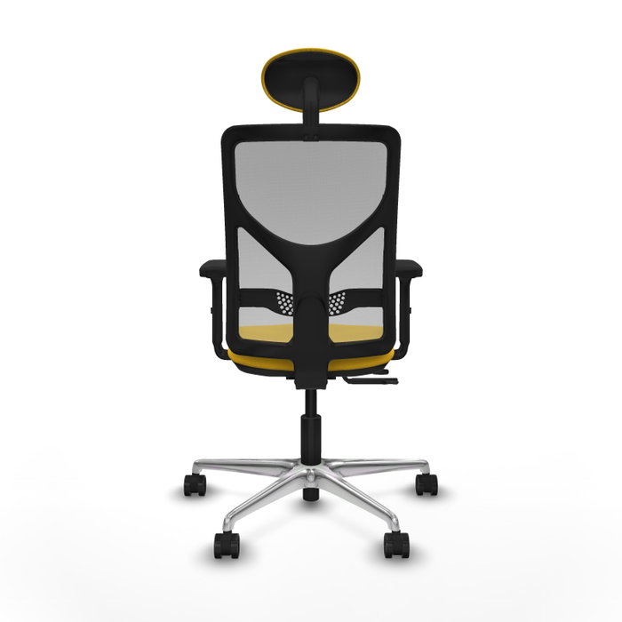 PIQUERAS Y CRESPO Silla de oficina Motilla con mecanismo Sincro/Traslack, Amarillo y Gris