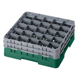 CAMBRO Cesta de lavado 25 comp. 2 alturas Verde Sherwood