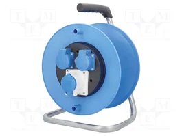 AS SCHWABE Devanador para cable con 3 tomas y base Schuko