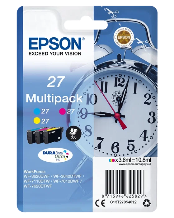 Epson Multipack 27 Cian, Magenta y Amarillo (T2702, T2703, T2704)展开 Epson Multipack 27 Cian, Magenta y Amarillo (T2702, T2703, T2704)展开