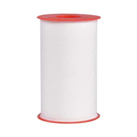 Omniplast Esparadrapo de Tela Blanco, 10 cm * 10 m, 1 Unidad, Rollo de Venda Adhesiva para Primeros Auxilios y Sujetar Vendajes