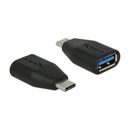 Delock Adaptador USB 3.1 Gen 2 Type-C Macho a Type-A Hembra Negro 65519 10 Gbit/s
