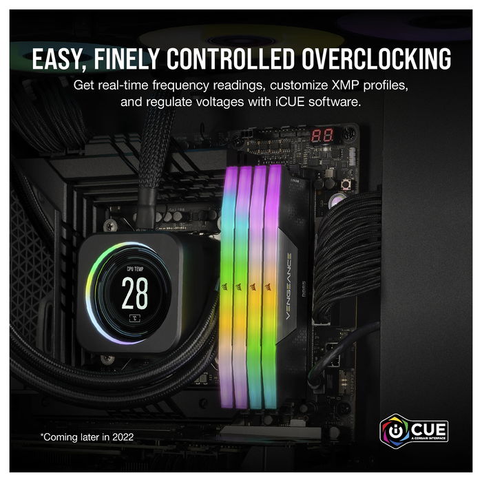 Corsair CMH128GX5M4B5600C40 Memoria RAM DDR5 128GB (4x32GB) 5600MHz CL40 Vengeance RGB para PC