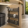 Emuca Kit de bandejas para especiero Titane para mueble de cocina o pared, Acero, Gris antracita