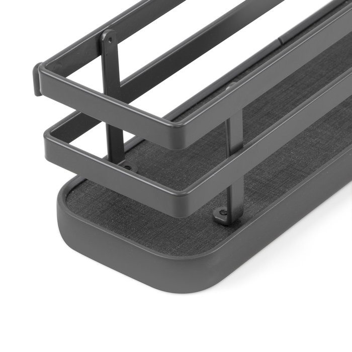 Emuca Kit de bandejas para especiero Titane para mueble de cocina o pared, Acero, Gris antracita