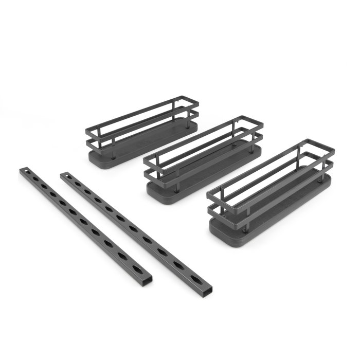 Emuca Kit de bandejas para especiero Titane para mueble de cocina o pared, Acero, Gris antracita Emuca Kit de bandejas para especiero Titane para mueble de cocina o pared, Acero, Gris antracita