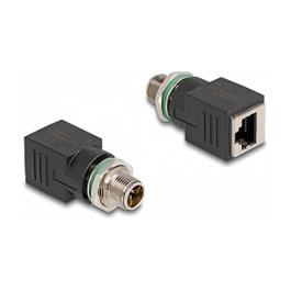 DeLOCK Adaptador M12 X-codificado 8 pines macho a RJ45 hembra recto