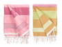 Giftdecor Tela Multiusos a Rayas, Surtido de Colores Marron, Rosa y Verde, 180 cm x 170 cm (Algodon y Poliester) (Set de 12)
