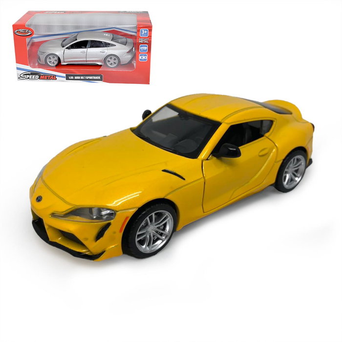 Tachan Toyota Supra 1:31 Pullback Amarillo Coche Escala +3 años
