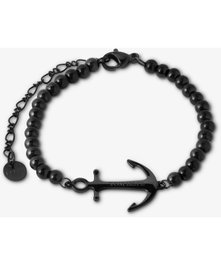 Tom Hope Pulsera Saint Perline BR Anchor Black Adj Negro