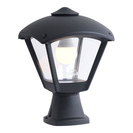 Fumagalli Farol Sobremuro Disma/Roby Negro Transparente E27 IP55 - 195x195x290 mm para Exterior con Resina UV
