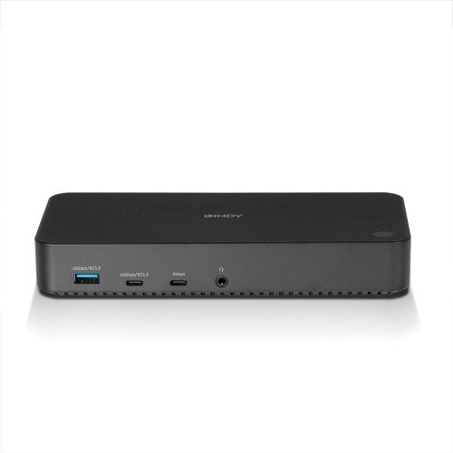 LINDY 43366 Docking Station USB-C - Base/Dock para Portátil con 3 Puertos HDMI, Ethernet, USB 3.2 Gen 2, DisplayPort, Audio - Negro