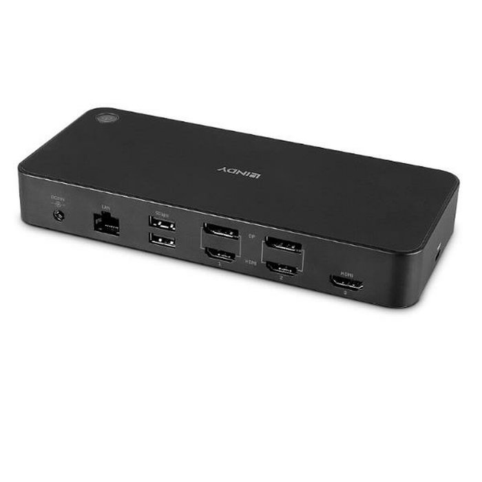 LINDY Base para portátil y replicador de puertos 43366 USB 3.2 Gen 2 Type-C Negro
